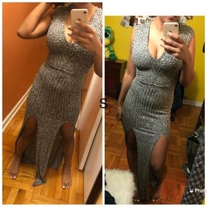 Double slit maxi dress small